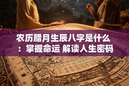 农历腊月生辰八字是什么 ：掌握命运 解读人生密码