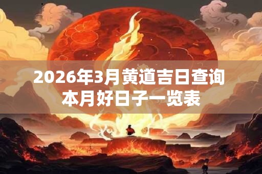 2026年3月黄道吉日查询 本月好日子一览表