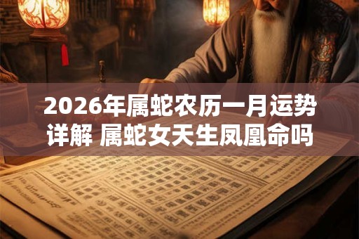 2026年属蛇农历一月运势详解 属蛇女天生凤凰命吗