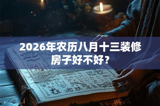 2026年农历八月十三装修房子好不好？
