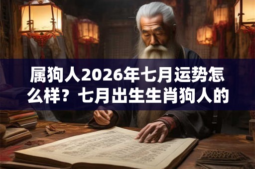 属狗人2026年七月运势怎么样？七月出生生肖狗人的命运