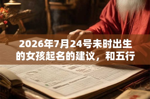 2026年7月24号未时出生的女孩起名的建议，和五行八字！