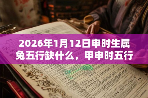 2026年1月12日申时生属兔五行缺什么，甲申时五行缺什么
