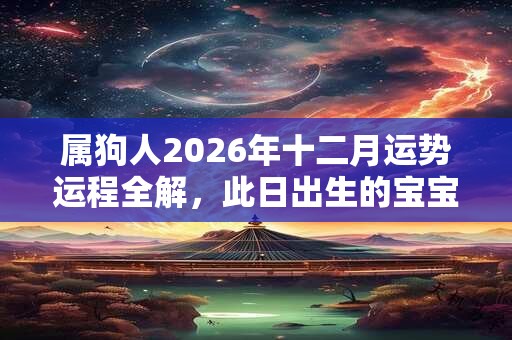 属狗人2026年十二月运势运程全解，此日出生的宝宝命运如何？