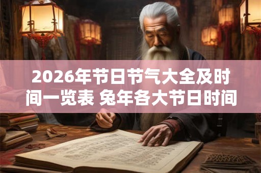 2026年节日节气大全及时间一览表 兔年各大节日时间表查询