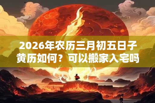 2026年农历三月初五日子黄历如何？可以搬家入宅吗？