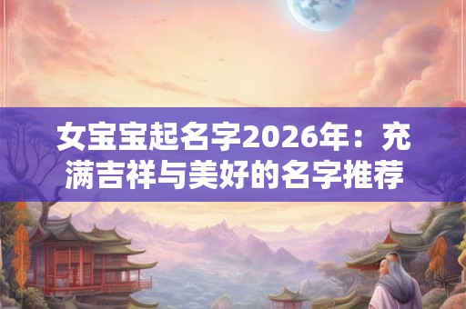 女宝宝起名字2026年：充满吉祥与美好的名字推荐