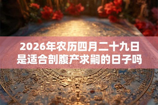2026年农历四月二十九日是适合剖腹产求嗣的日子吗？