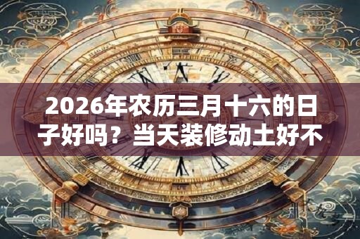 2026年农历三月十六的日子好吗？当天装修动土好不好？