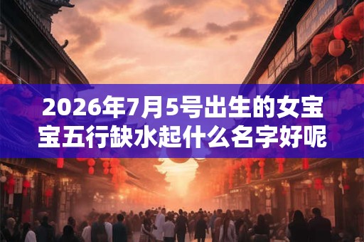 2026年7月5号出生的女宝宝五行缺水起什么名字好呢