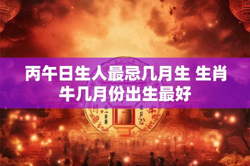 丙午日生人最忌几月生 生肖牛几月份出生最好