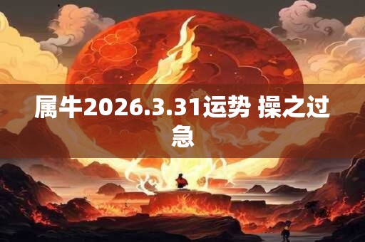 属牛2026.3.31运势 操之过急