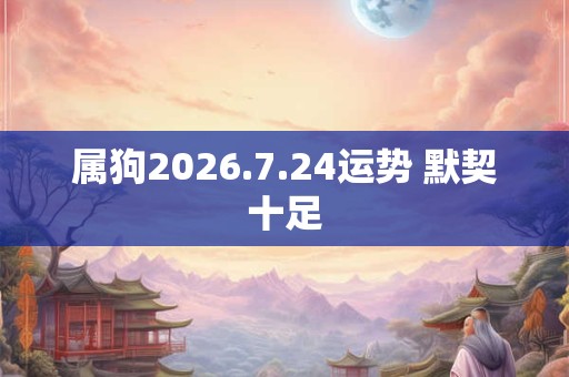 属狗2026.7.24运势 默契十足
