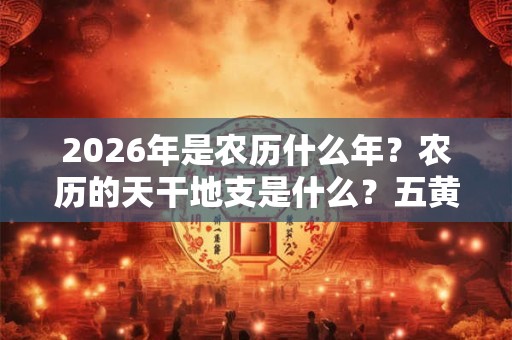 2026年是农历什么年？农历的天干地支是什么？五黄二黑在哪？