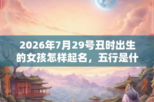 2026年7月29号丑时出生的女孩怎样起名，五行是什么？
