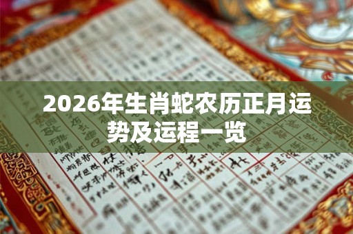 2026年生肖蛇农历正月运势及运程一览