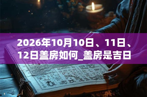 2026年10月10日、11日、12日盖房如何_盖房是吉日吗