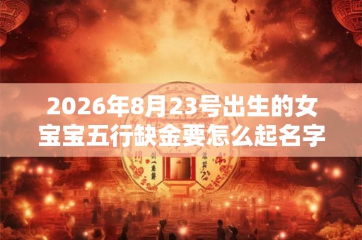 2026年8月23号出生的女宝宝五行缺金要怎么起名字