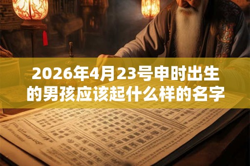 2026年4月23号申时出生的男孩应该起什么样的名字