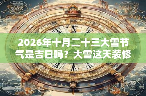 2026年十月二十三大雪节气是吉日吗？大雪这天装修动土好吗？