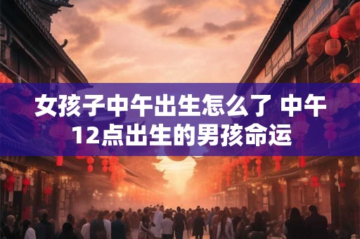 女孩子中午出生怎么了 中午12点出生的男孩命运