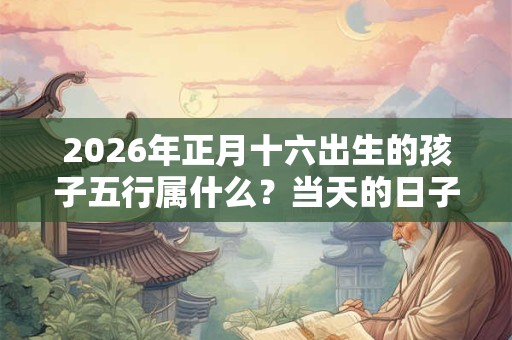 2026年正月十六出生的孩子五行属什么？当天的日子好不好？