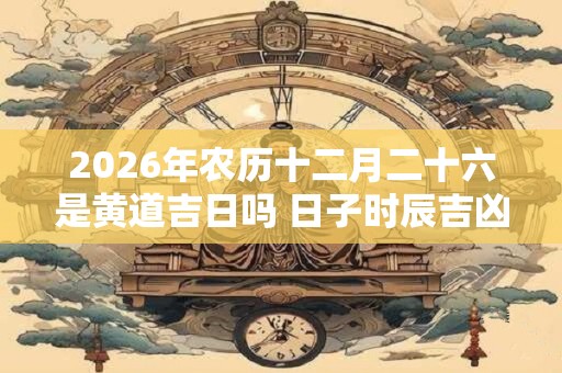 2026年农历十二月二十六是黄道吉日吗 日子时辰吉凶
