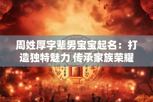 周姓厚字辈男宝宝起名：打造独特魅力 传承家族荣耀