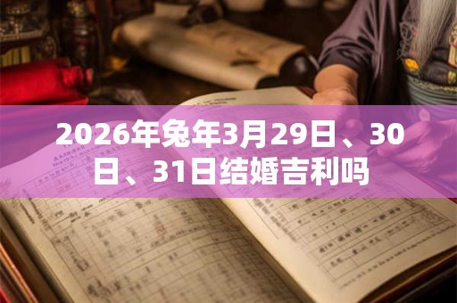 2026年兔年3月29日、30日、31日结婚吉利吗