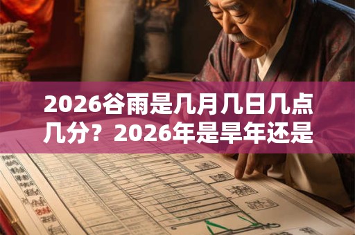 2026谷雨是几月几日几点几分？2026年是旱年还是涝年