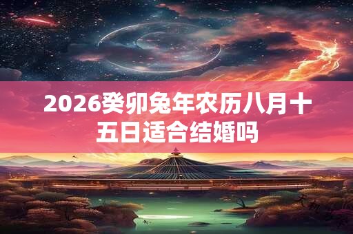 2026癸卯兔年农历八月十五日适合结婚吗