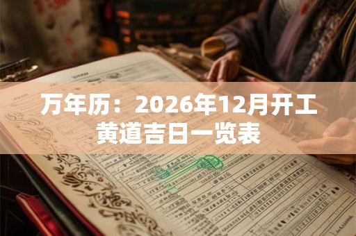 万年历：2026年12月开工黄道吉日一览表