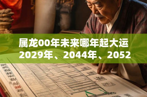 属龙00年未来哪年起大运 2029年、2044年、2052年