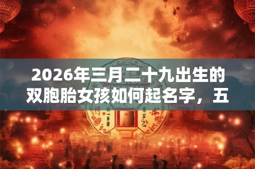2026年三月二十九出生的双胞胎女孩如何起名字，五行属什么