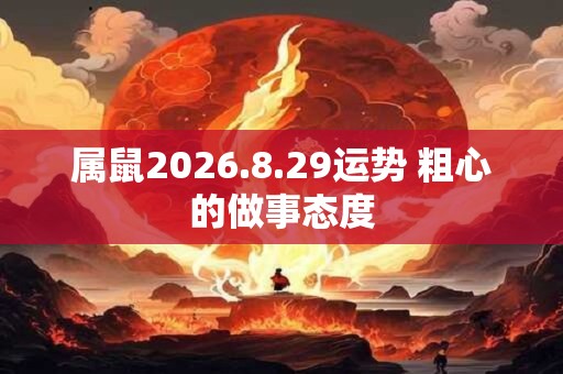 属鼠2026.8.29运势 粗心的做事态度