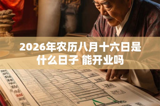 2026年农历八月十六日是什么日子 能开业吗