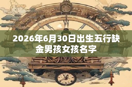 2026年6月30日出生五行缺金男孩女孩名字