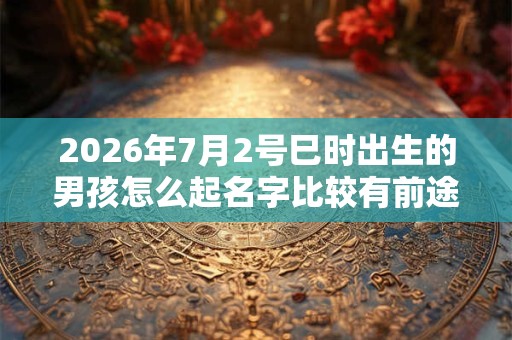 2026年7月2号巳时出生的男孩怎么起名字比较有前途