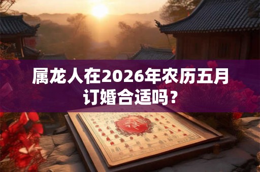 属龙人在2026年农历五月订婚合适吗？