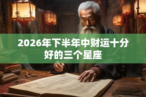 2026年下半年中财运十分好的三个星座