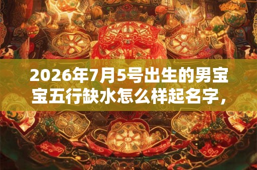 2026年7月5号出生的男宝宝五行缺水怎么样起名字，好名推荐