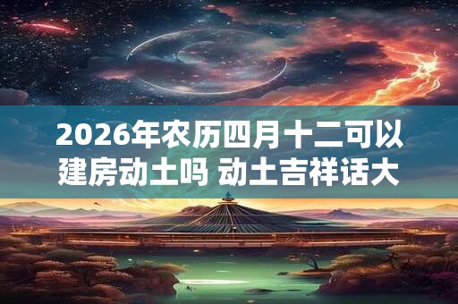 2026年农历四月十二可以建房动土吗 动土吉祥话大全！