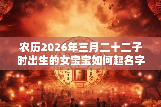 农历2026年三月二十二子时出生的女宝宝如何起名字，五行属什么