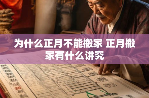 为什么正月不能搬家 正月搬家有什么讲究