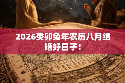 2026癸卯兔年农历八月结婚好日子！