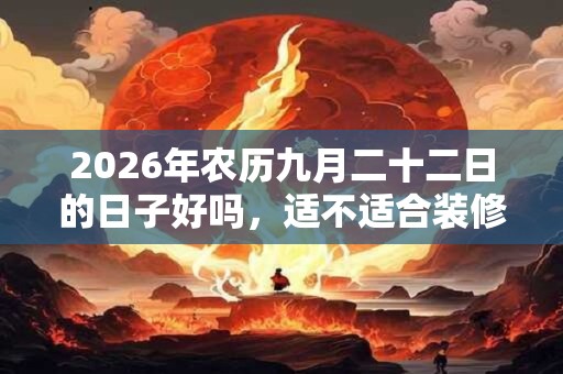 2026年农历九月二十二日的日子好吗，适不适合装修或者动土？