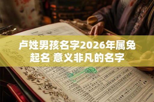 卢姓男孩名字2026年属兔起名 意义非凡的名字