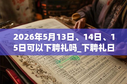 2026年5月13日、14日、15日可以下聘礼吗_下聘礼日子好吗