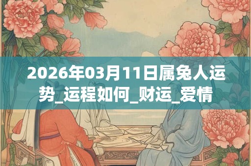 2026年03月11日属兔人运势_运程如何_财运_爱情