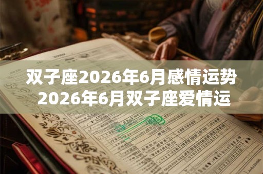 双子座2026年6月感情运势 2026年6月双子座爱情运程详解